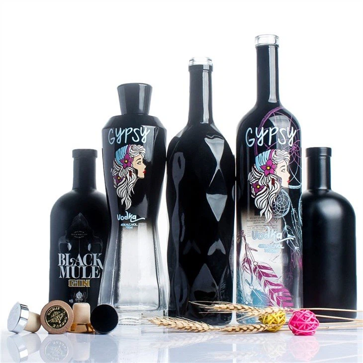 matte black glass bottle